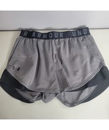 Womens Under Armour Running Shorts Play Up Small Heatgear Gray Loose Fit... - $14.98