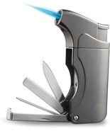 Cigar 4-Toolset Jet Flame Windproof Butane Lighter (Without Fuel) - $27.67 CAD