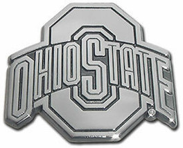 Ohio State Osu 3.25X3 Chrome Emblem Adhesive Medallion - £30.36 GBP