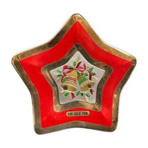 Vintage CHRISTMAS CHOKIN Plate Star 24 K Gold Trim Bells Japan Jamestown... - £11.73 GBP