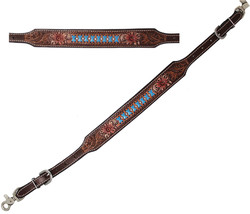 Horse Western Leather Tack Hand-Tooled Floral &amp; Basket Weave Adjustable ... - £20.66 GBP