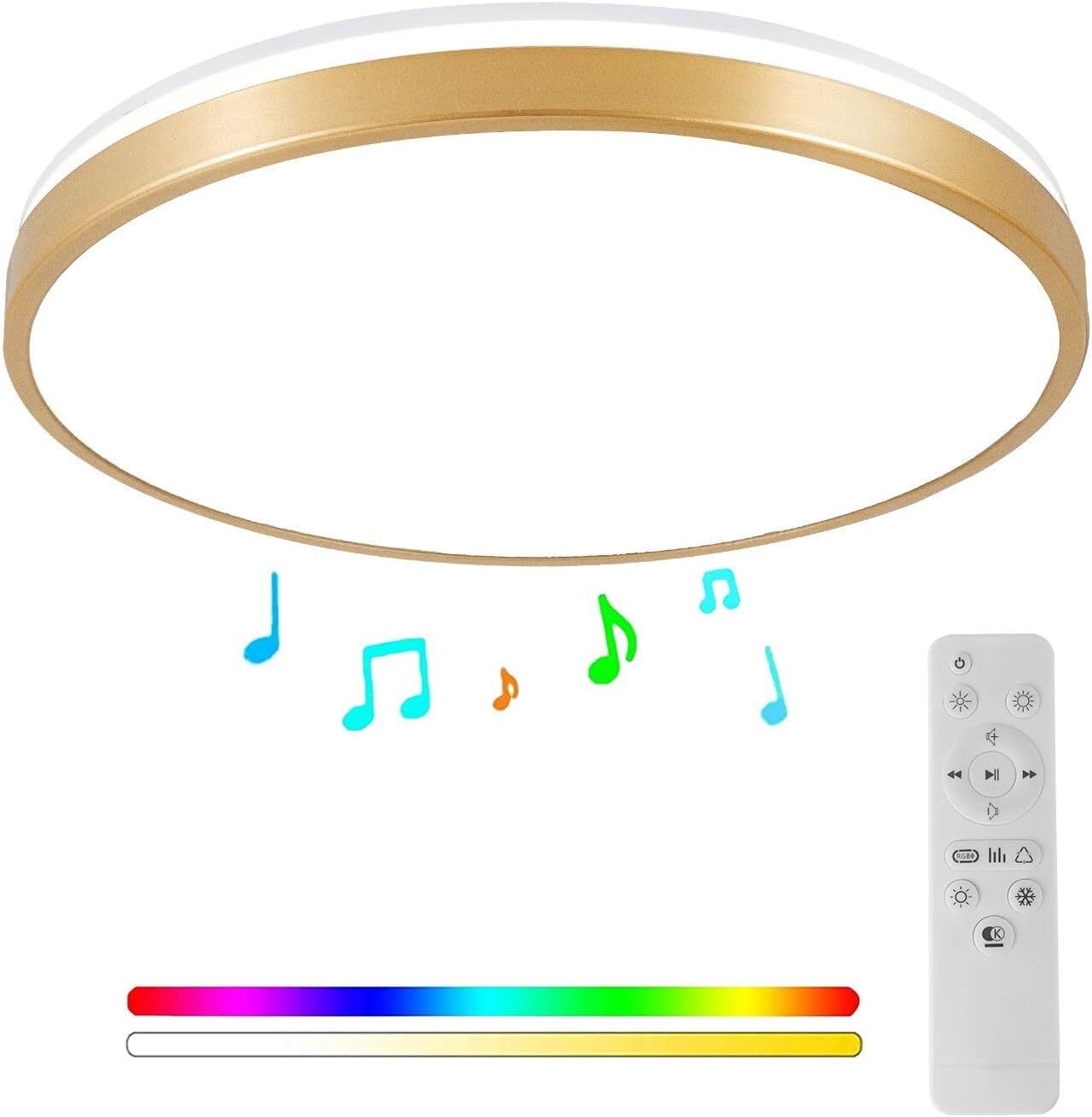 Horevo Bathroom Ceiling Light, Led Gold Flush Mount Light Fixture With, ... - $51.99