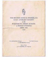 Program BHS Literary Society Wintemute St School Bridgeburg Fort Erie ON... - £7.59 GBP