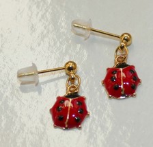 Ladybug Gold Stainless Steel Stud Earrings - £7.85 GBP