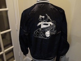Vtg Black Satin Auburn Sportswear ITS MAGIC Magician Bomber Jacket Adult... - $48.86