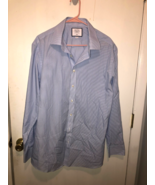 NEW Charles Tyrwhitt Mens 17.5 Slim Fit Cotton Striped Button Front Shirt - €15,22 EUR