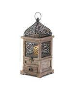 LARGE FLIP-TOP WOODEN LANTERN - $53.85 CAD