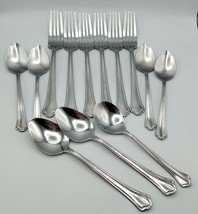 Lot of 13 Pieces of Pfaltzgraff Capri Glossy? Stainless  Dinner Forks Teaspoons - $37.18