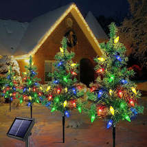 Solar Christmas Tree Outdoor Courtyard Decoration Landscape Lamp - £21.39 GBP+