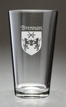 Brennan Irish Coat of Arms Pint Glasses - Set of 4 (Sand Etched) - £53.35 GBP