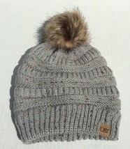 New Beanie Winter Ski Hat Knitted With Pom Pom &amp; Plush Lining #D - £9.02 GBP