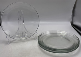 Plates Dishes Clear Glass Salad Luncheon 8&quot; Round Set of 4 Good Quality ... - £21.67 GBP