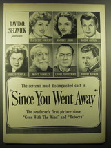 1944 Since you Went Away Movie Ad - Claudette Colbert, Shirley Temple - £14.55 GBP