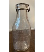 Rare Vintage Antique Bordens Milk Bottle Tin Top Early Embossed Rib Eagl... - £78.90 GBP