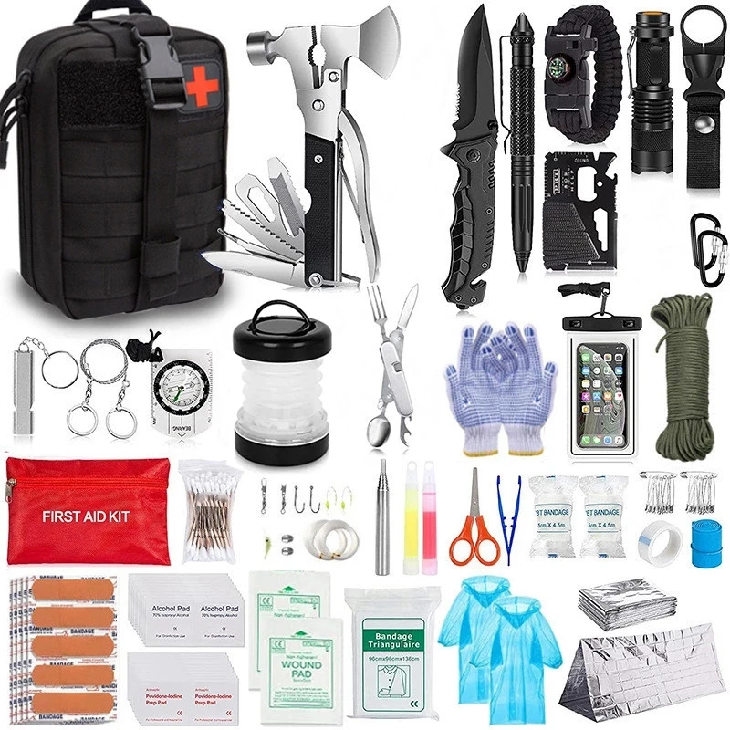 Emergency Survival Gear Kit Camping Equipment Self Defense First Aid SOS Molle - £98.21 GBP