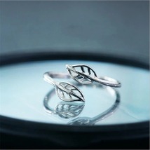 Minimalist Hollow Leaf Fashion 925 Sterling Silver Jewelry Not Allergic Ring - £8.75 GBP