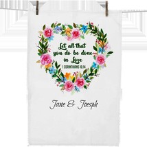 Let All That You Do Be Done with Love Dish Towel Personalized  Religious... - $11.00