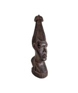 African Hand Carved Wooden Lamp Base, Vintage Art, 42 cm - £41.64 GBP