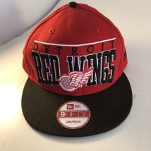 Detroit Red Wings Hat Cap Snapback Spellout Logo NHL New Era Vintage Hockey - £7.88 GBP
