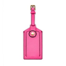FOSSIL Leather Luggage Tag Travel Bright Pink - £28.64 GBP