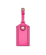 FOSSIL Leather Luggage Tag Travel Bright Pink - £27.36 GBP