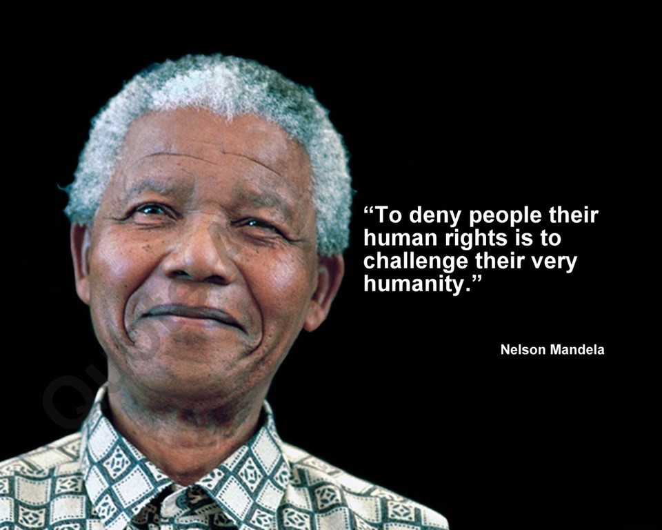 NELSON MANDELA &quot;TO DENY PEOPLE THEIR HUMAN RIGHTS...&quot; QUOTE PHOTO VARIOU... - $4.95+