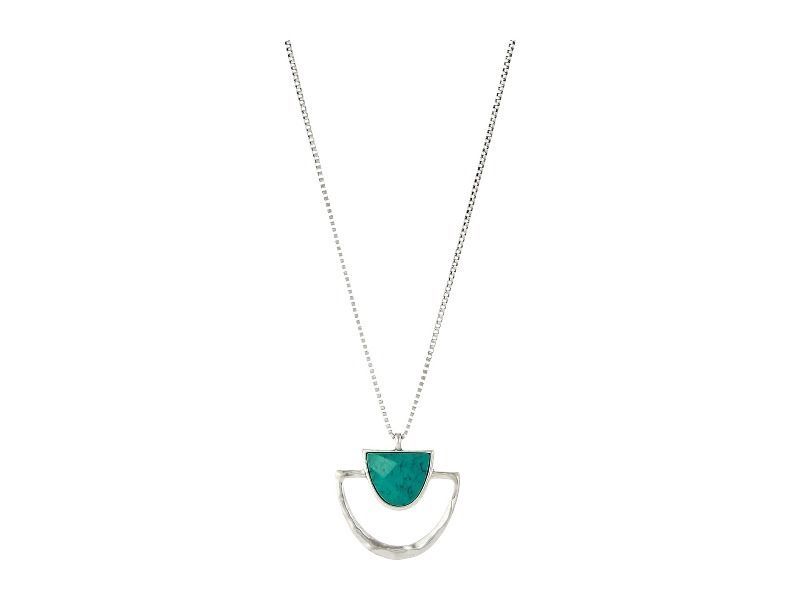 LUCKY BRAND HALF MOON NECKLACE TURQUOISE & SILVER NWT - $24.00