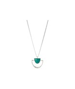 LUCKY BRAND HALF MOON NECKLACE TURQUOISE &amp; SILVER NWT - £17.94 GBP