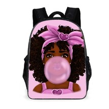 Hip Hop African Girl 3pcs/Set Backpack 3D Print School Student Bookbag Fashion T - £27.30 GBP