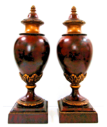 Pair of Napoleon III Style Moroccan Burr Thoya Turned Wood Urns - $1,253.58 CAD
