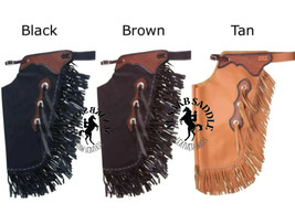 Hand Carved Basket Tooled chinks/chaps Suede Leather Bull/Equine Ride Fr... - $2,391.83 MXN+
