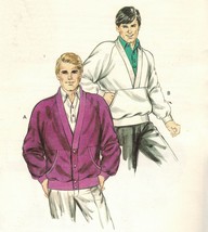 Vintage Mens Loose Fit Cardigan &amp; Pullover Sweatshirt Kwik Sew Pattern 34-48 - £11.15 GBP