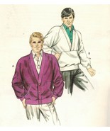 Vintage Mens Loose Fit Cardigan &amp; Pullover Sweatshirt Kwik Sew Pattern 3... - $13.99