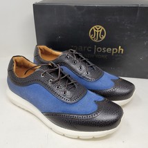 Marc Joseph Mens Leonard St Shoes Navy Pebble/Jeans Wing Tips Size 8.5 M - £26.54 GBP