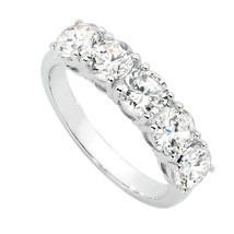 5-Stone Simulé Diamant Mariage Anniversaire Bague Anneau En 14K Plaqué or Blanc - £226.50 GBP