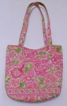 Vera Bradley Women&#39;s Quilted Cotton Purse Handbag Pink Green Floral - £35.93 GBP