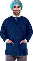 10 True Blue Disposable SMS Lab Jackets 31 Long Large 50gsm - £33.57 GBP