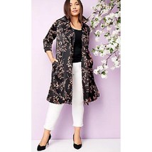 J Jason Wu Woven Printed Floral Trench Coat SMALL (303) - £30.86 GBP
