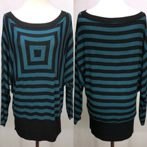 Anthropologie Bailey 44 Long Teal Black Batwing Knit Top Dress Size S Tunic - £15.71 GBP