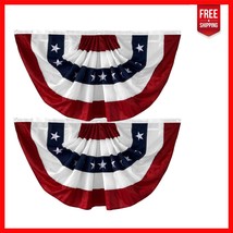 Fade Resistant 2 Pack of 3x6 Ft USA Bunting Flags - Perfect for Holidays - $59.16