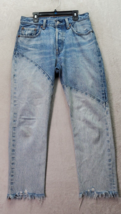 Levi&#39;s 501 Jeans Women Sz 27 Blue Denim Medium Wash Cotton Flat Front Button Fly - £22.08 GBP
