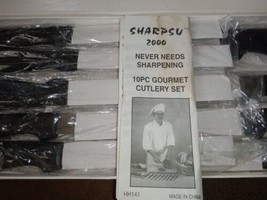 Vintage Sharpsu 2000 Stainless Steel Knives 10 Piece Gourmet Cutlery Set New - £23.66 GBP