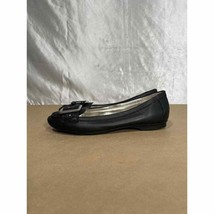 Dana Buchman Loafers Black Leather Moc Toe Buckle Flats Women’s Size 9 M - £20.10 GBP