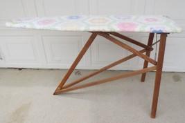 Antique Vtg Wooden Folding Ironing Board Shabby Feedsack Quilt covered D... - £117.99 GBP