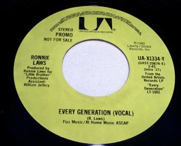 Ronnie Laws Every Generation 45 Rpm Record Vinyl United Artists Label Promo - £12.78 GBP