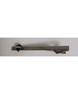Vintage Long Silvertone Black Bead Tie Clip 3&quot;  Men&#39;s - $134.70 MXN