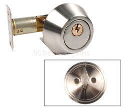 Silver Cylinder Deadbolt Door Lock Security Home Entry Handle Set With 3... - $27.54