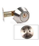 Silver Cylinder Deadbolt Door Lock Security Home Entry Handle Set With 3... - £22.66 GBP