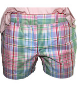 Lands End Women Size 18 Petite, 5&quot; Inseam Chino Shorts, Pink Rose Plaid - £13.56 GBP