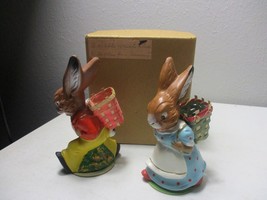 Vintage Germany Easter Rabbit Bunny Paper Mache Candy Containers set 6” New - $296.99